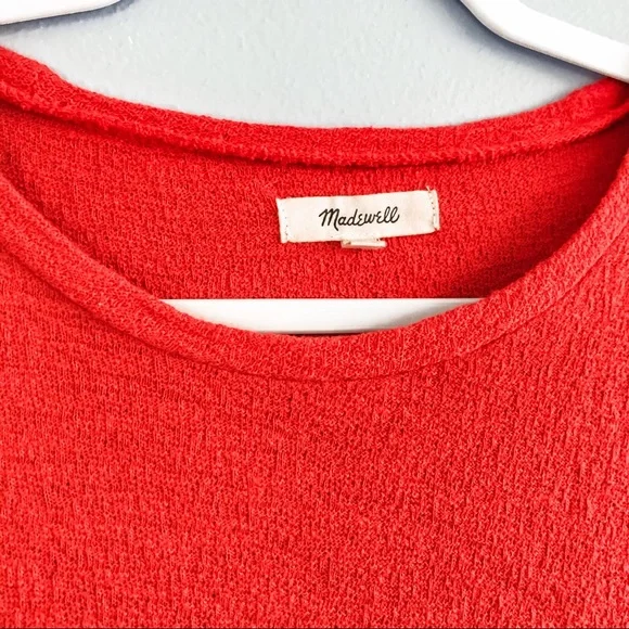 Madewell red side tie short sleeve shirt size extra small - Picture 3 of 6